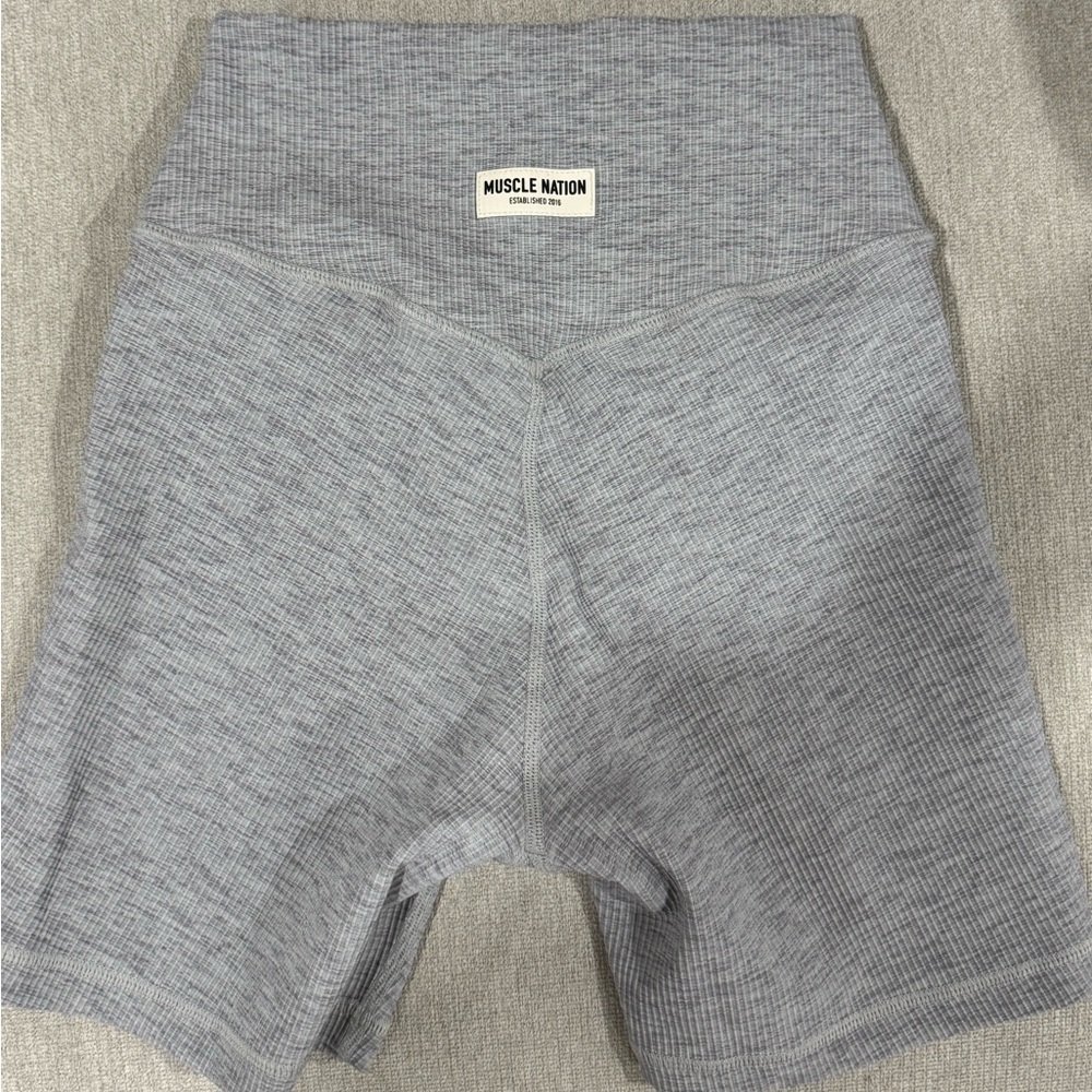 Muscle Nation Zero Rise Rib Midway Shorts - Picture 6 of 7